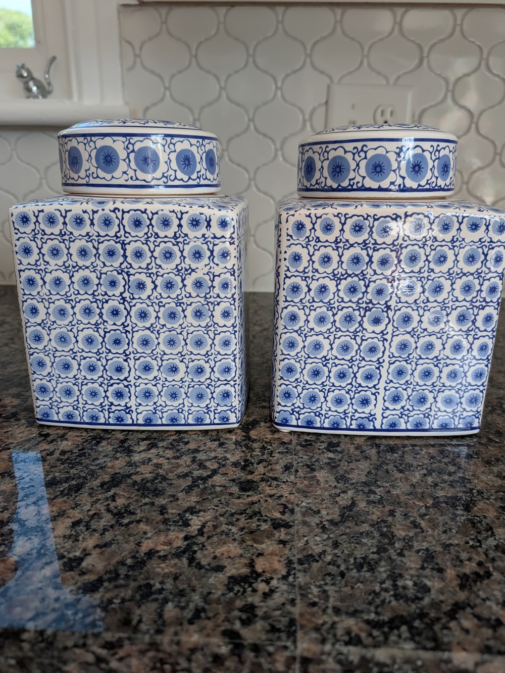 Blue and White Porcelain Canister Set - Home Accents